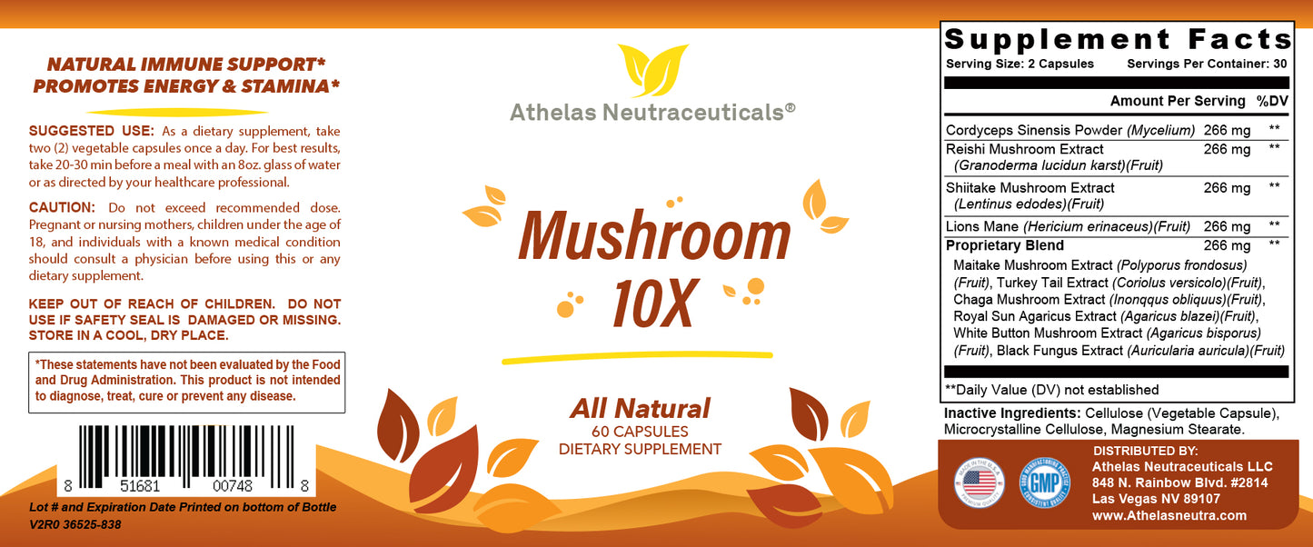 Mushroom 10x - Immune and Energy Support