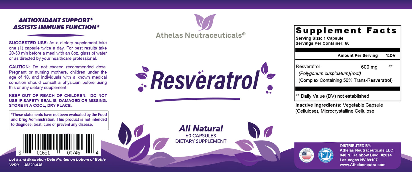 Resveratrol Capsules - Antioxidant Support Supplement