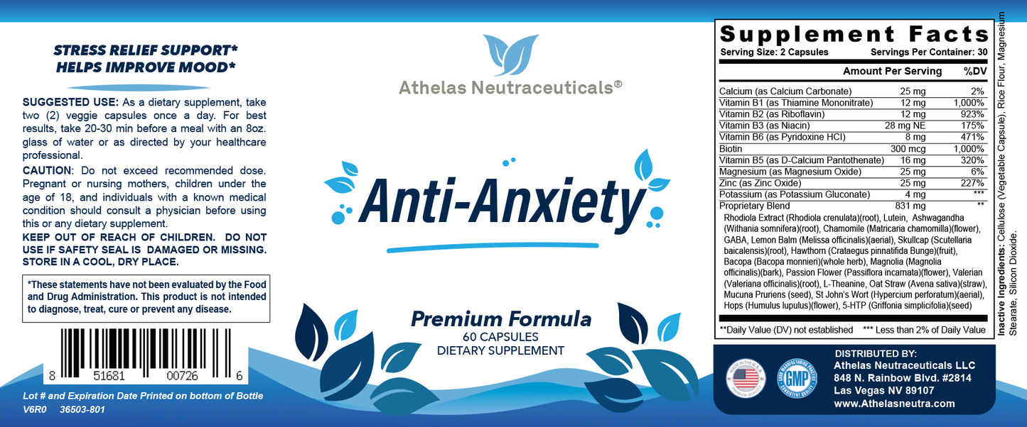 Anti Anxiety Support - For Calm Mood Support