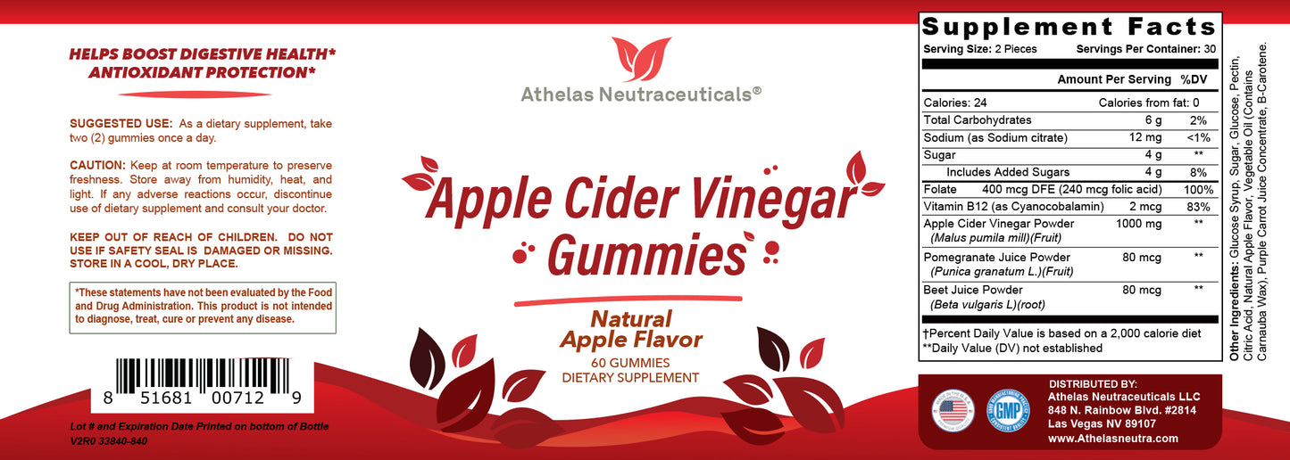 Apple Cider Vinegar Gummies - Easy To Take Apple Cider Vinegar