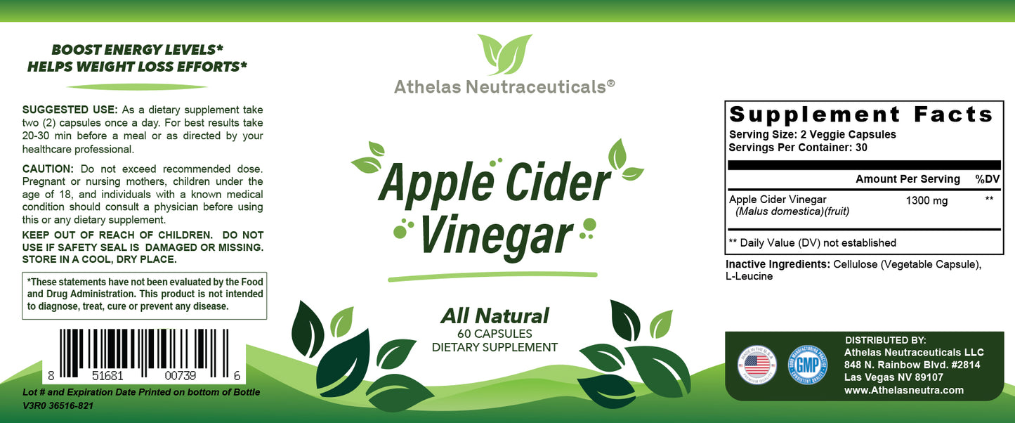 Apple Cider Vinegar Capsules - Digestive and Metabolic Support