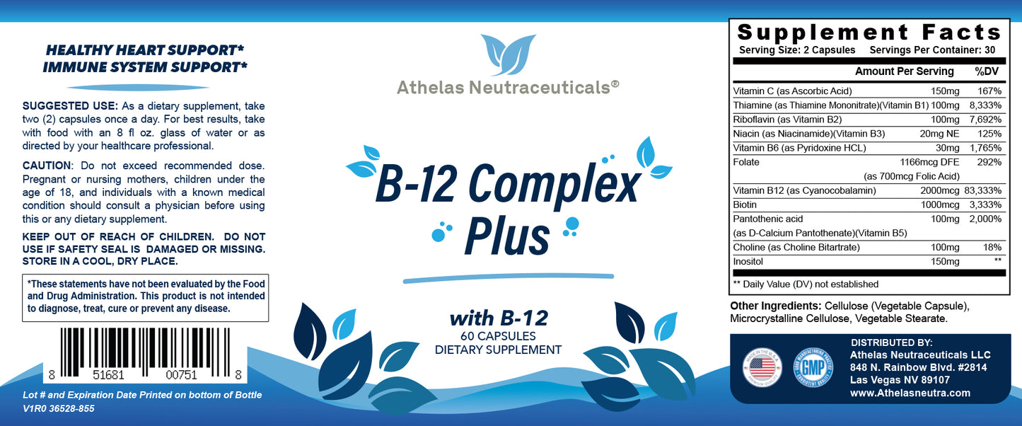 B-12 Complex Capsules - Full Spectrum B Vitamins