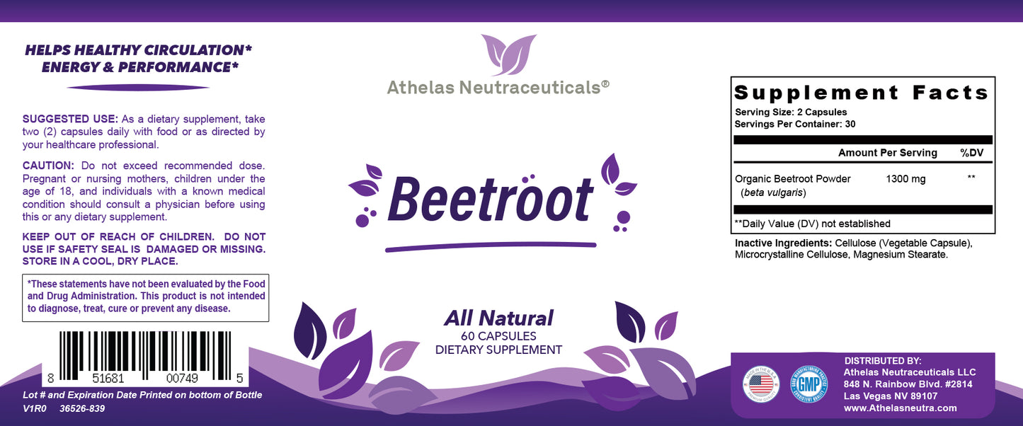 Beetroot Capsules - Stamina and Energy Support