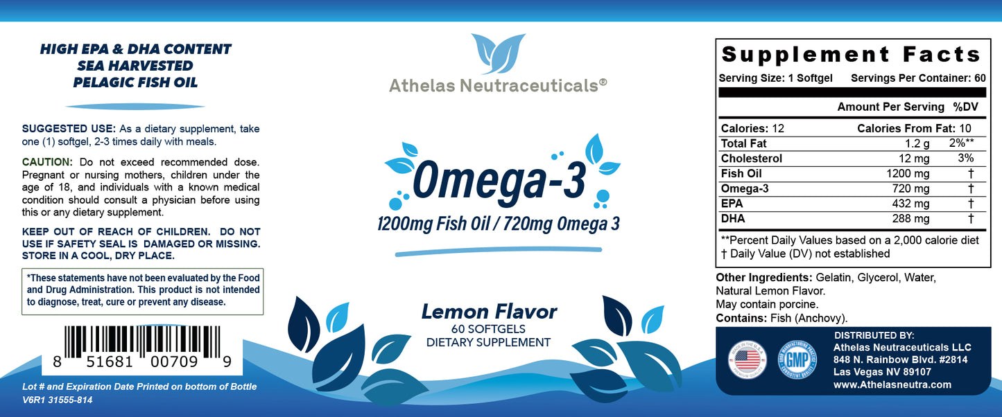 Omega 3 - No Fishy Taste Premium Fish Oil Softgels