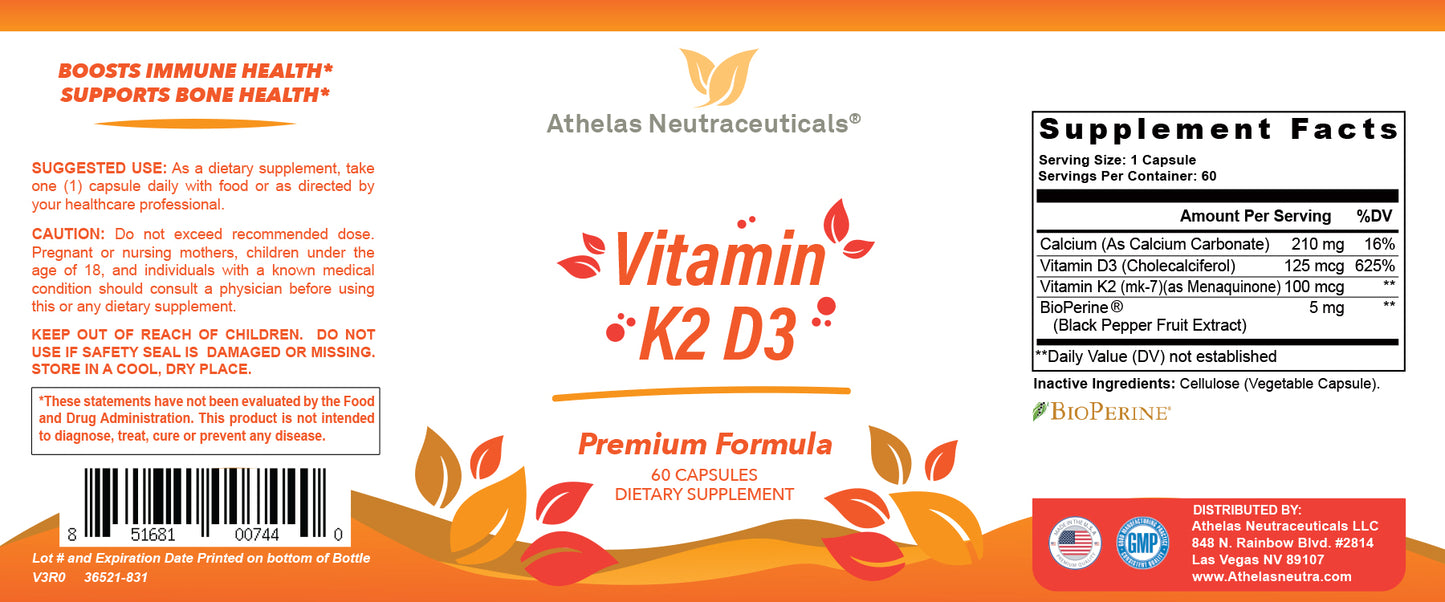 Vitamin K2 and D3 Combination Supplement